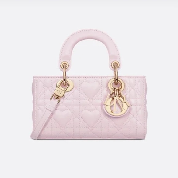 Christian Dior Dioramour Lady D-Joy Micro Bag Pale Pink Heart Motif - Picture 1 of 9